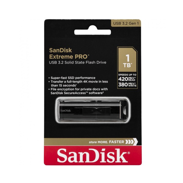 meddelelse Lao kasket SanDisk Extreme PRO USB 3.2 1TB (SDCZ880-1T00-G46) (SANSDCZ880-1T00-G46)
